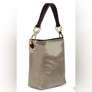 Jeane Pierre Klifa Bucket Bag Khaki Green Nylon EUC